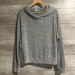 Gap Women’s Heather Grey Soft Spun Cozy Hooded Long Sleeve Sweater sz Lg
